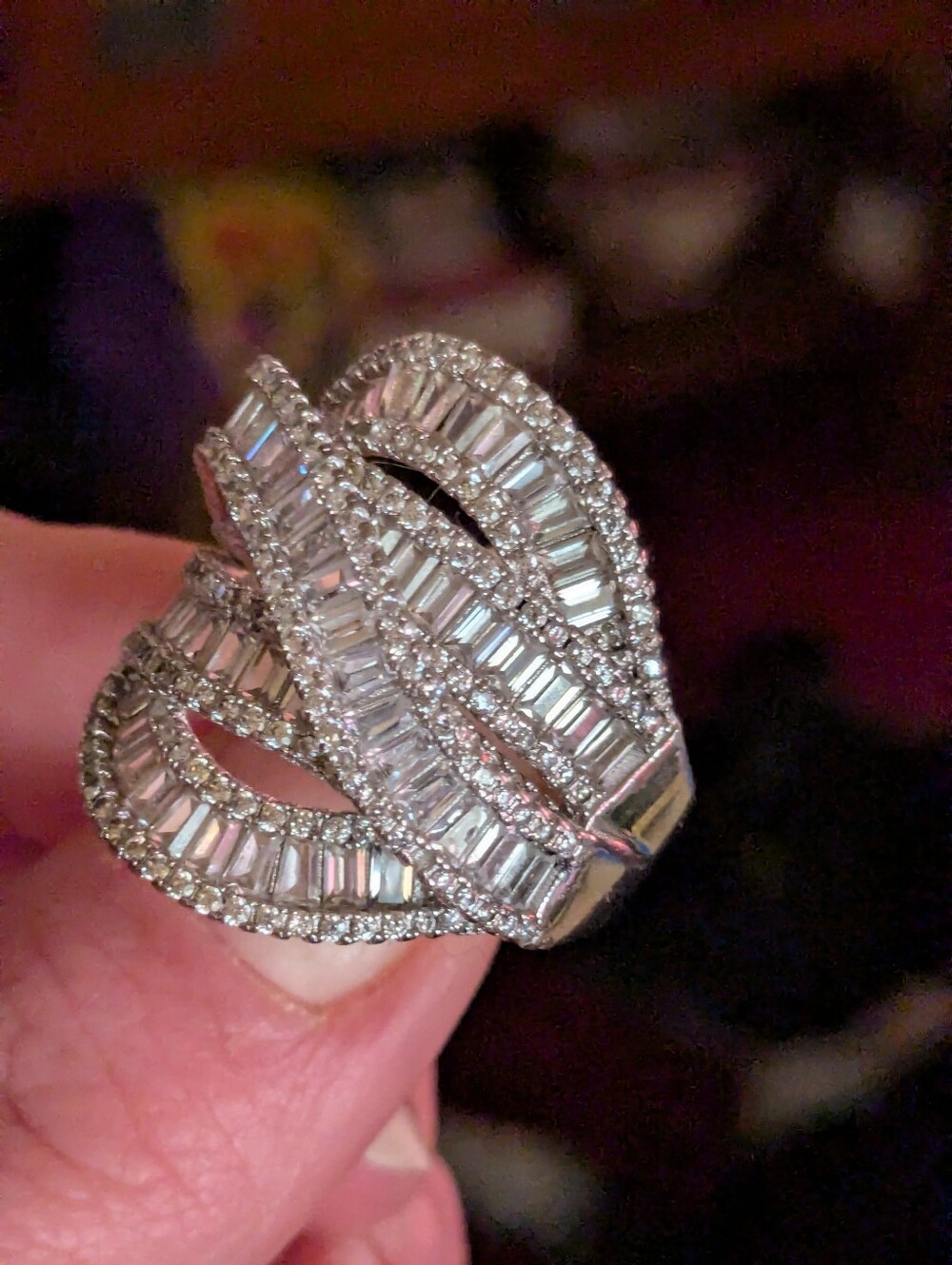 Statement Sterling Silver Cz Ring